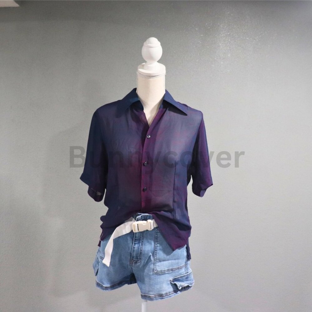 .° ༘🎧⋆🖇₊˚ෆ Sheer Purple Button Down .° ༘🎧⋆🖇₊˚ෆ